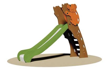 SCIVOLO KOALA con scala in legno e scivolo in acciaio inox