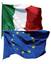 Coppia Bandiere Italia-Europa cm. 100x150 in poliestere nautico con guaina e corda