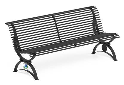 PANCHINA VIESTE in acciaio completa di n.2 medaglioni con personalizzazione con stemma Comune