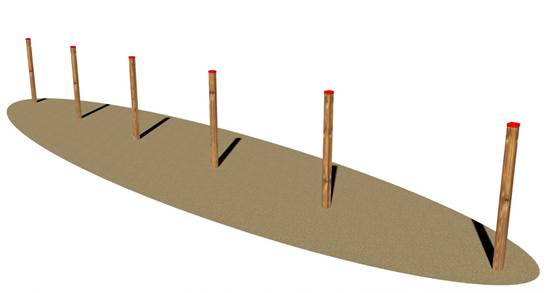 CORSA SLALOM con n.6 montanti in legno