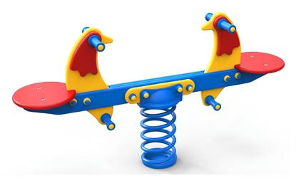 TANDEM GALLINA A 2 POSTI a molla con sagoma in materiale plastico 