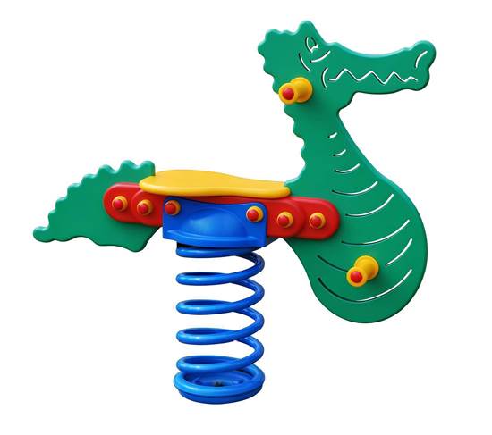 COCCODRILLO A MOLLA con sagoma in materiale plastico 